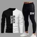 New Arrival Black White Printed Summer Collection Tracksuit For Men | Full Sleeves Tshirt & Trouser Tracksuit For Men